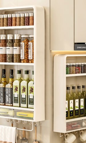 Étagère murale plastique imperméable – Solution multi-niveaux pour rangement vertical