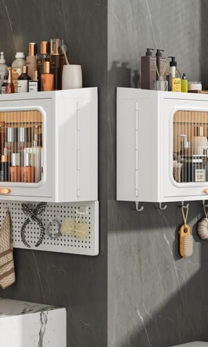 Organiseur mural compact – Parfait pour cuisine & salle de bain