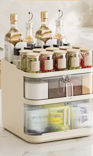 Étagère organisatrice pour épices – 3 niveaux en plastique